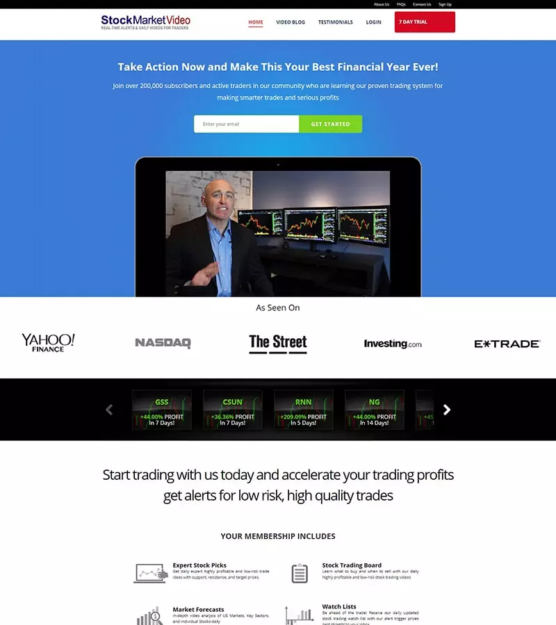 Stock Market Video selling website